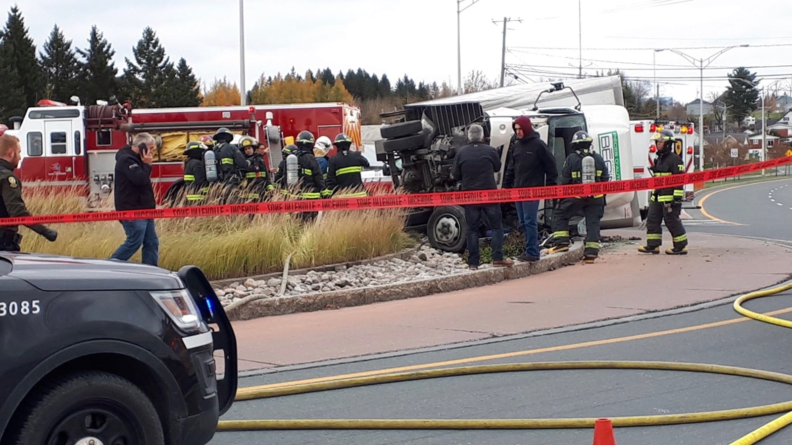Accident grave au carrefour giratoire à la sortie de l'autoroute 73
