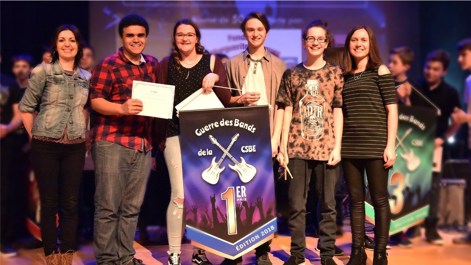 Le groupe Sweet Cactus, de l'école secondaire Veilleux, qui a remporté la première position l'an dernier.