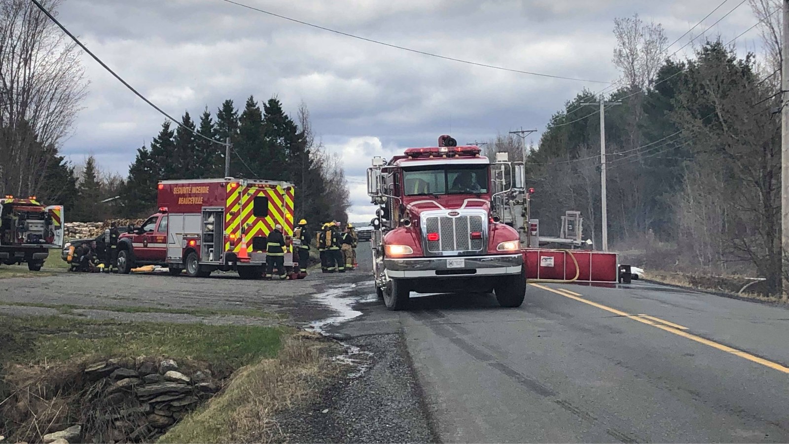 Incendie en cours dans une résidence de la route Fraser à Beauceville