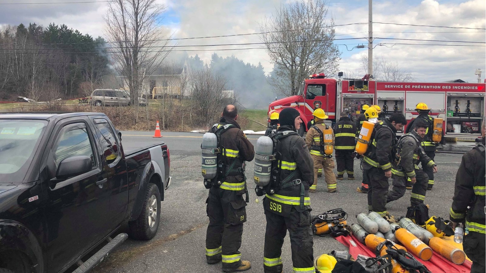 Incendie en cours dans une résidence de la route Fraser à Beauceville