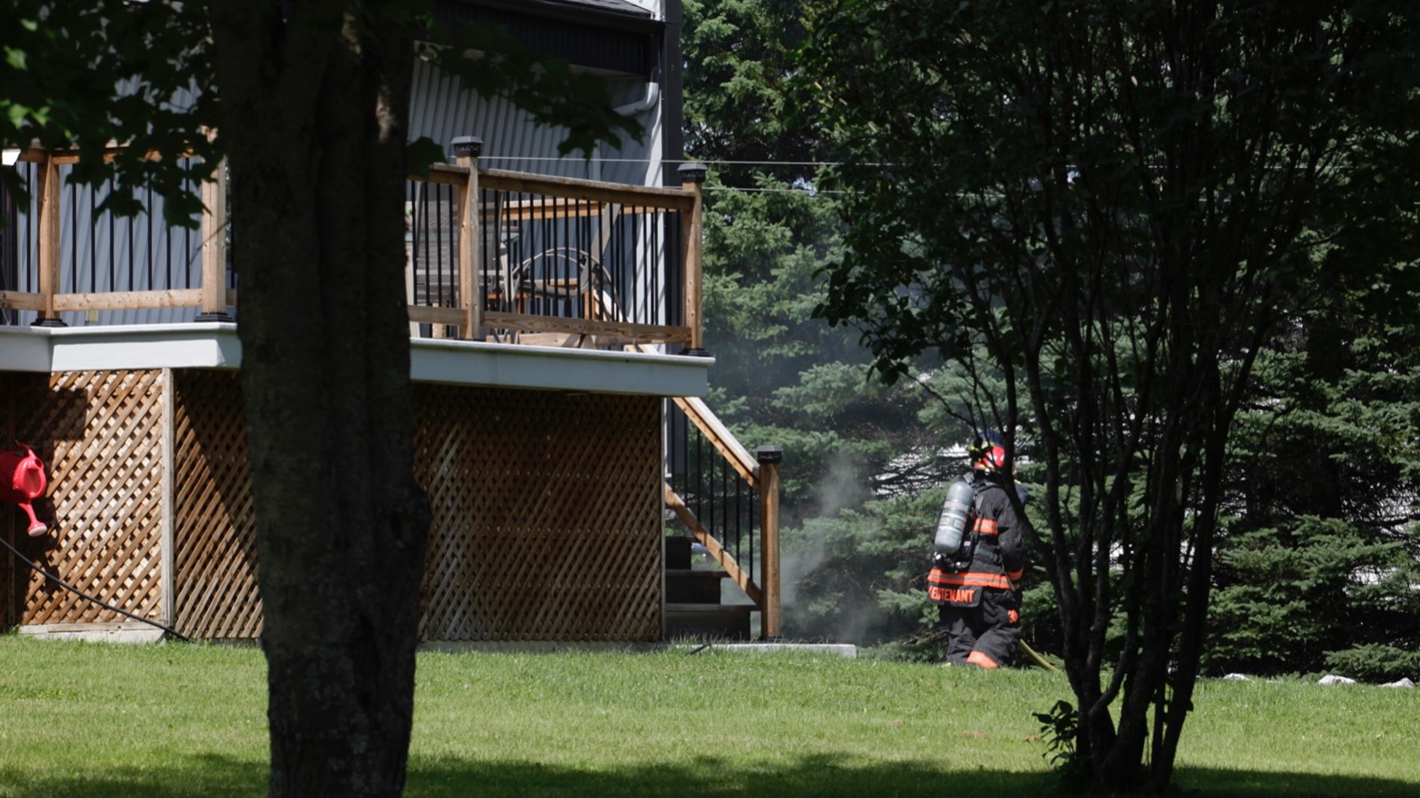L'incendie était localisé au sous-sol. 