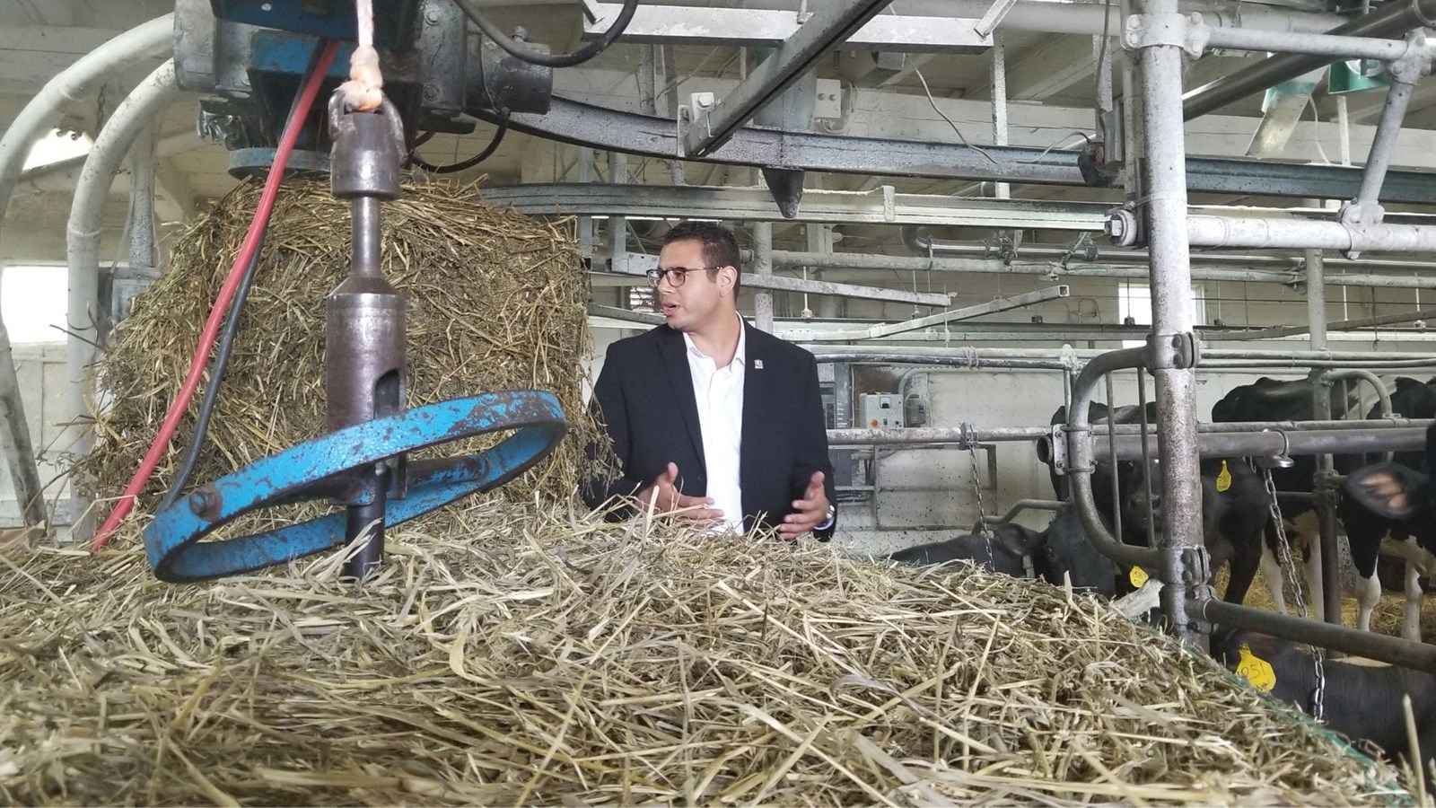 La conférence de presse se tenait à la ferme Berlyngo à Saint-Simon-les-Mines.
