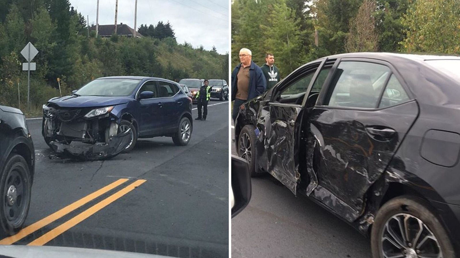 Accident impliquant des voitures et une moto à Saint-Georges