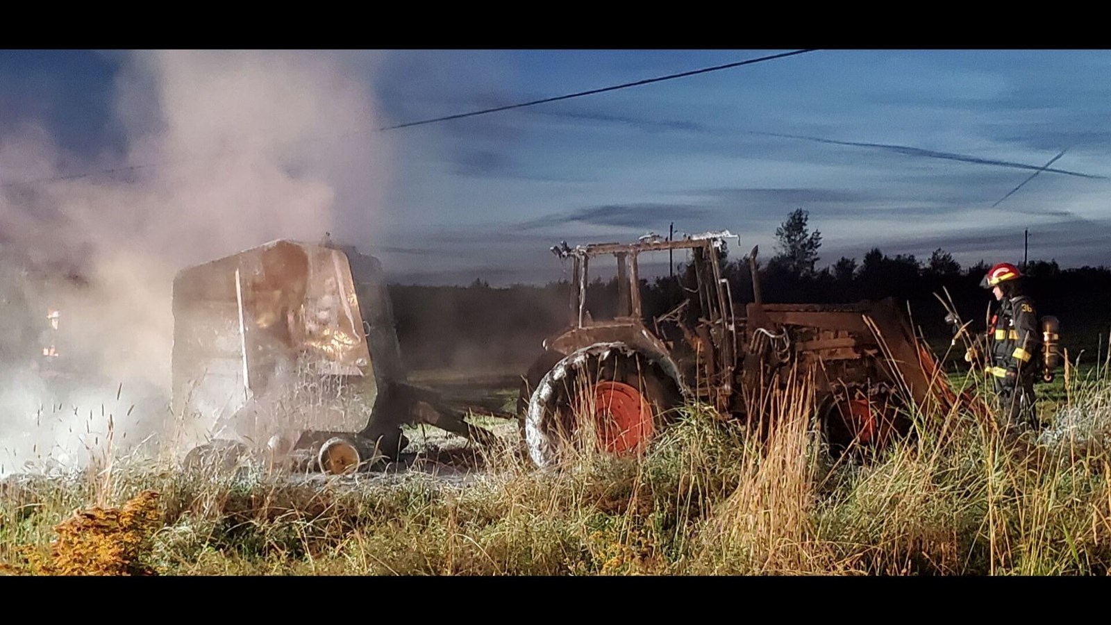 Un tracteur a été la proie d'un incendie à Saint-Georges