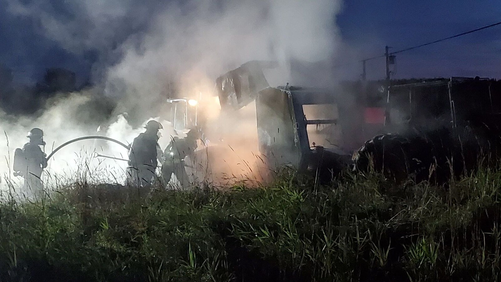 Un tracteur a été la proie d'un incendie à Saint-Georges