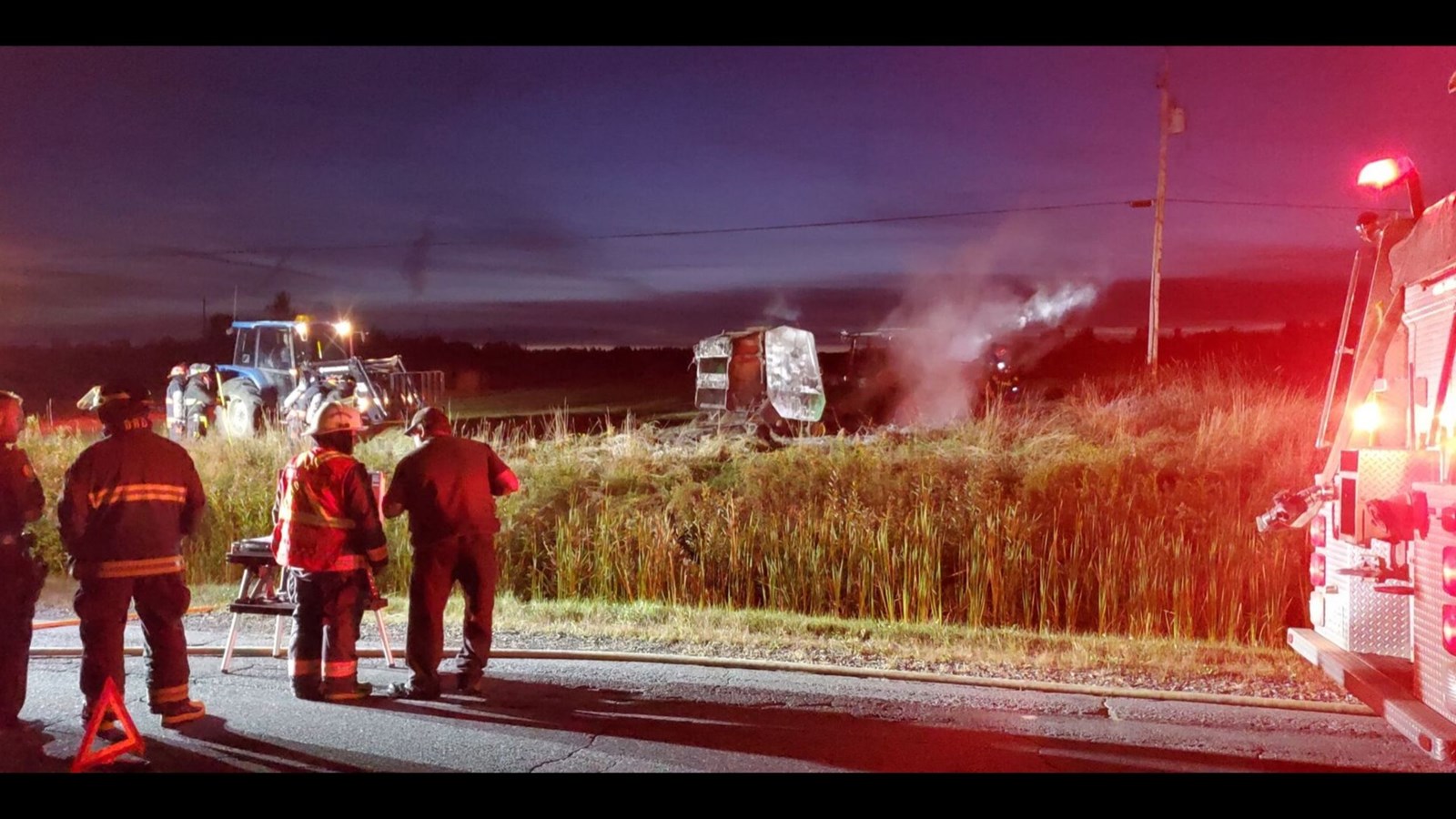 Un tracteur a été la proie d'un incendie à Saint-Georges