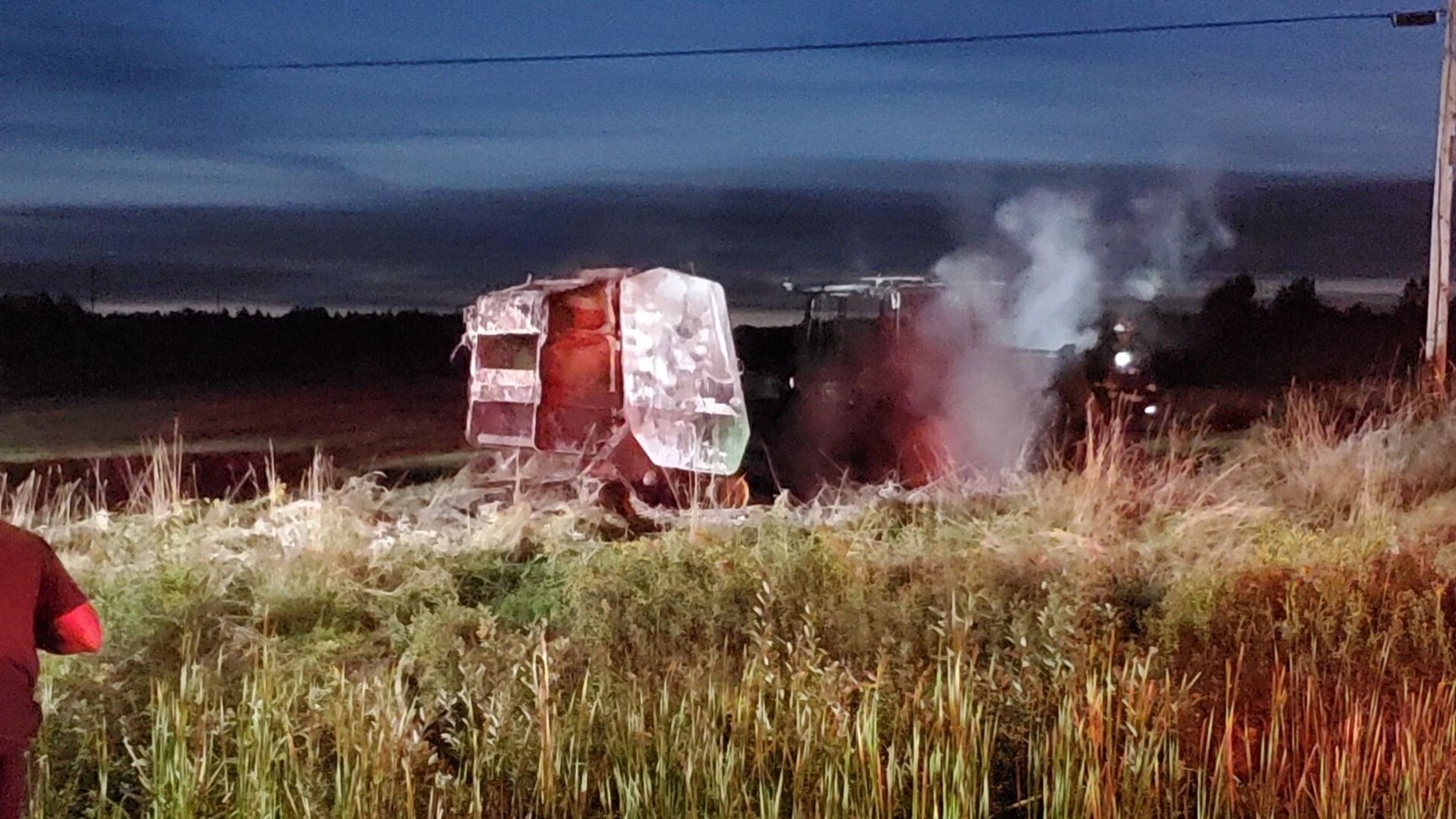 Un tracteur a été la proie d'un incendie à Saint-Georges