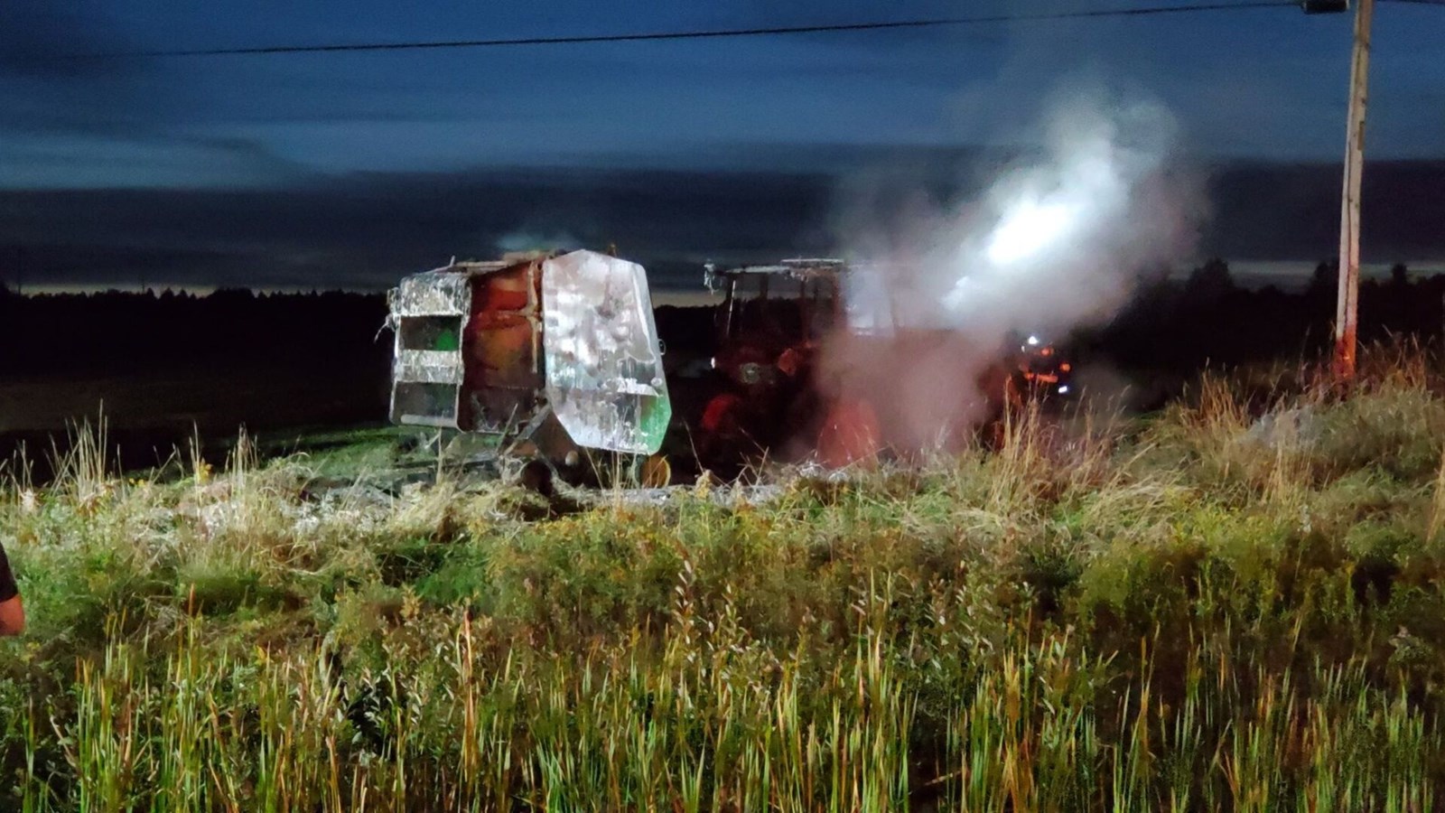 Un tracteur a été la proie d'un incendie à Saint-Georges