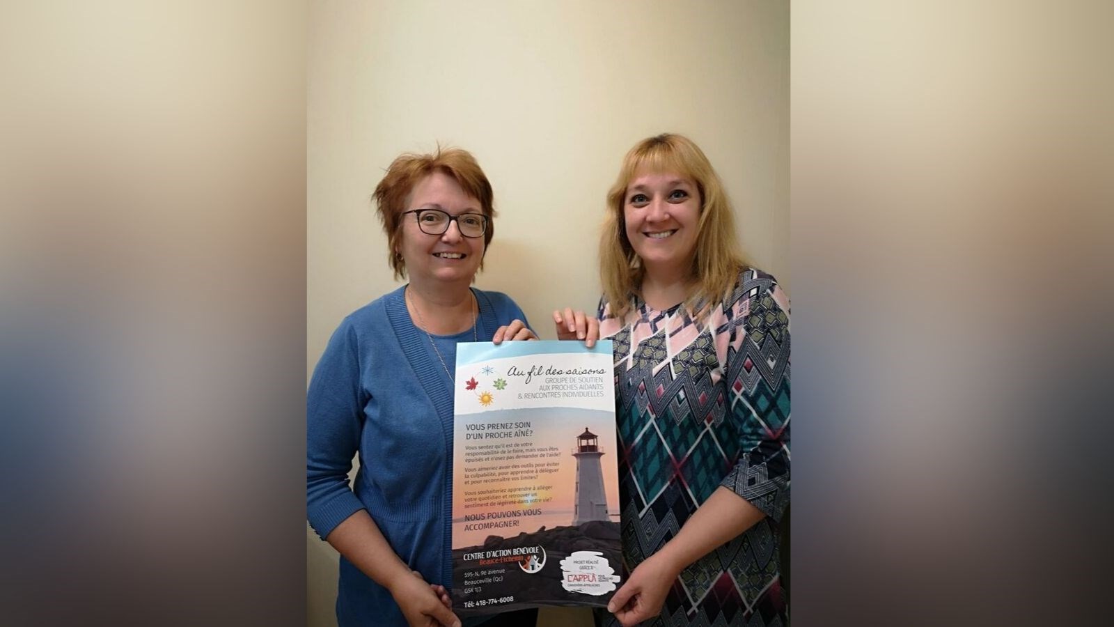 Mme Brigitte Lessard, directrice générale du CABBE, et Mme Isabelle Vachon, intervenante aux proches aidants.