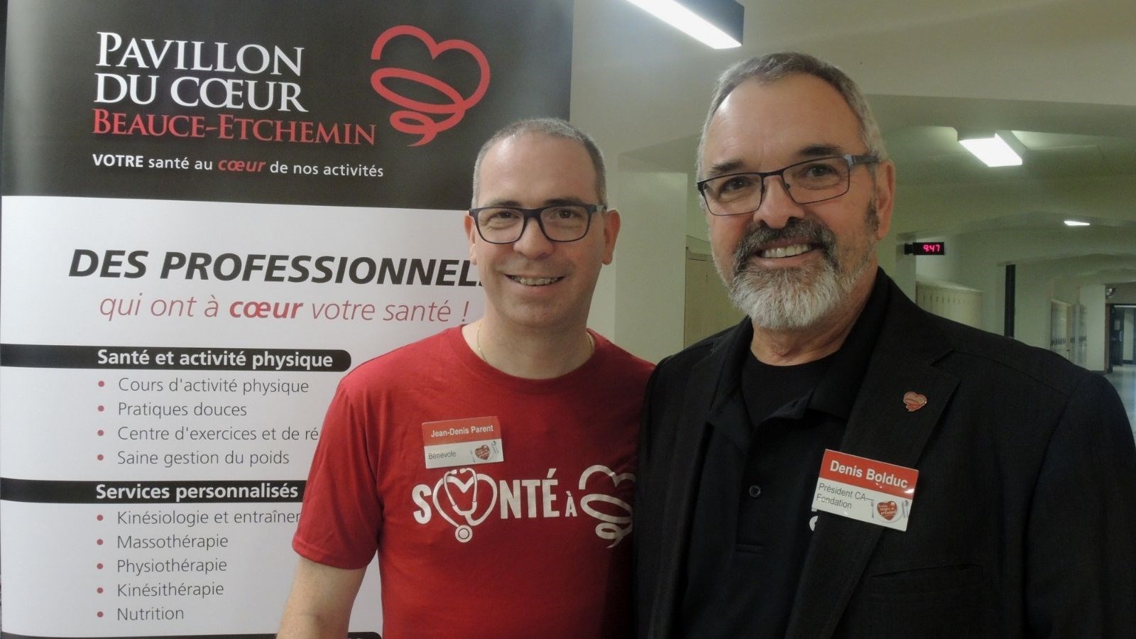 M. Denis Bolduc, président de la fondation, et M. Jean-Denis Parent, coordonnateur par intérim de la fondation et du Pavillon du cœur.