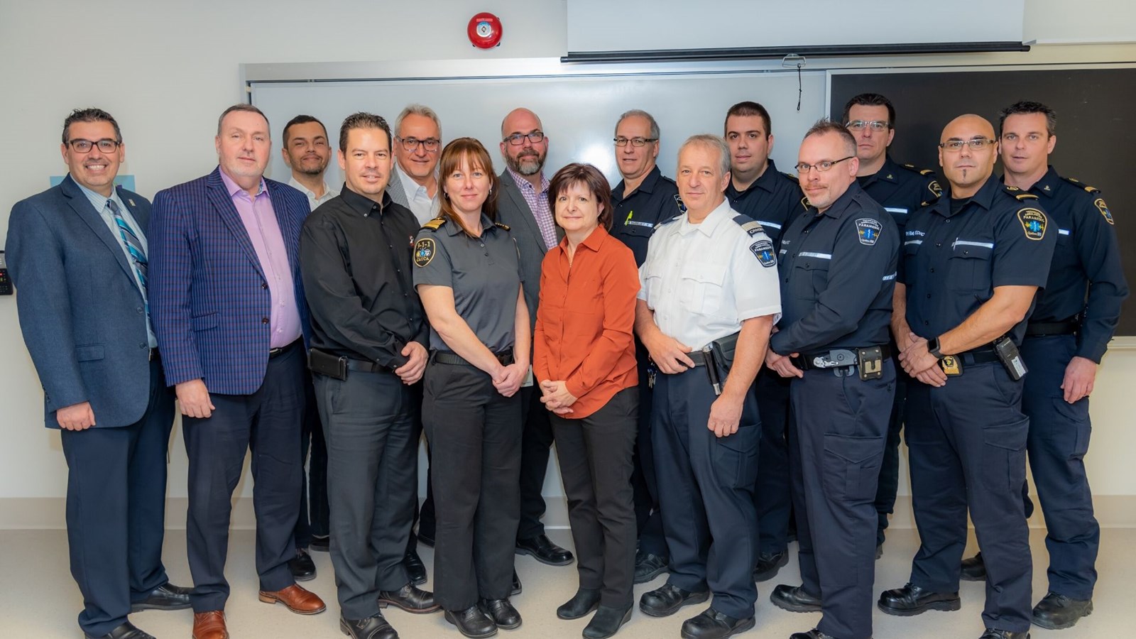 Le groupe durant l'annonce à Montmagny 