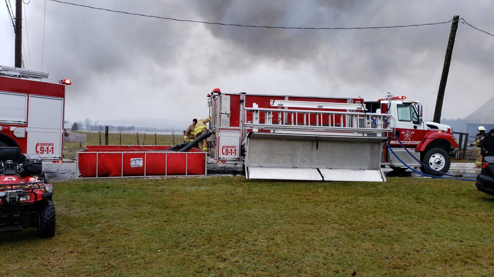Incendie d'un bâtiment de ferme à Saint-Honoré