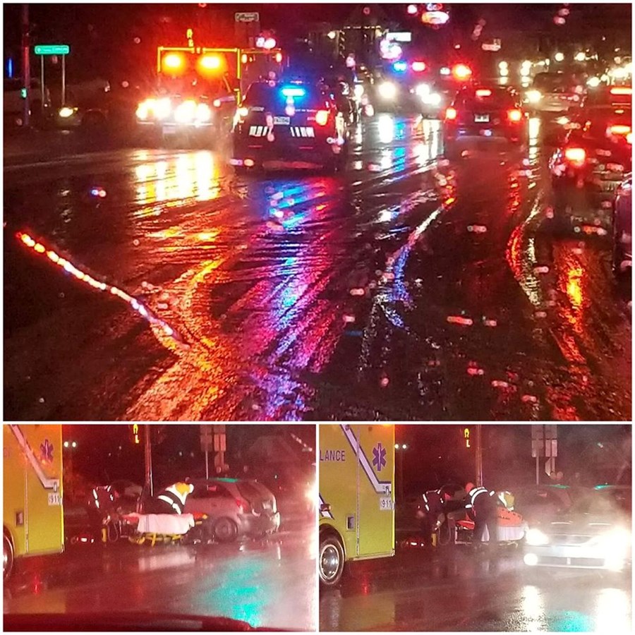Un accident survient face au restaurant Saint-Hubert
