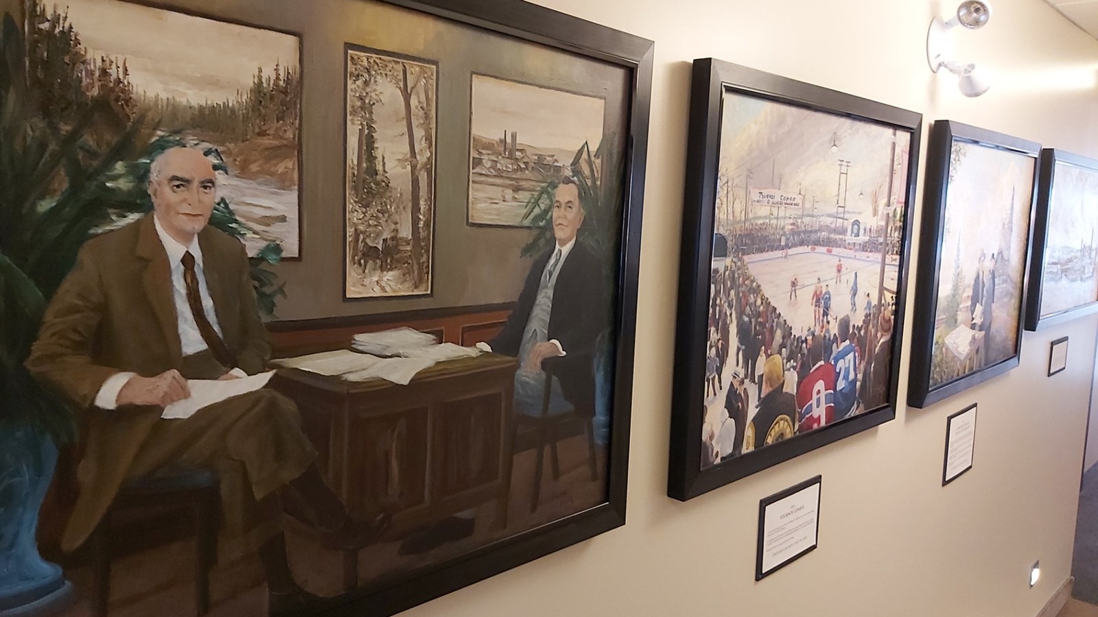 Série de tableaux sur la vie d'Édouard Lacroix.
