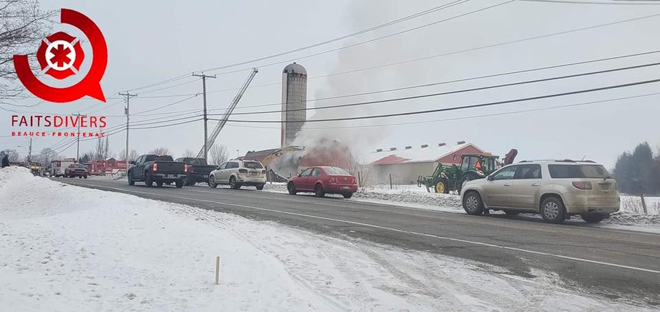 Incendie de bâtiment agricole à Sainte-Marie