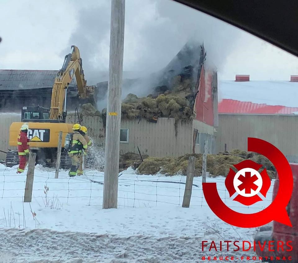 Incendie de bâtiment agricole à Sainte-Marie