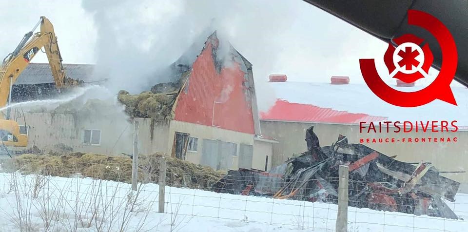 Incendie de bâtiment agricole à Sainte-Marie
