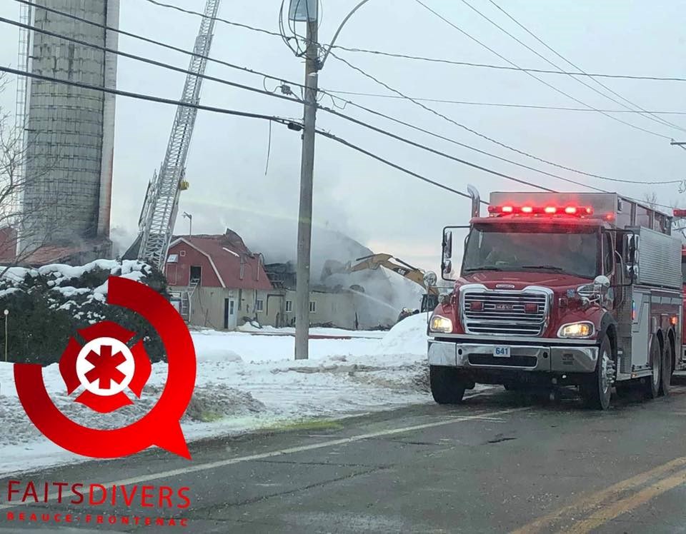 Incendie de bâtiment agricole à Sainte-Marie