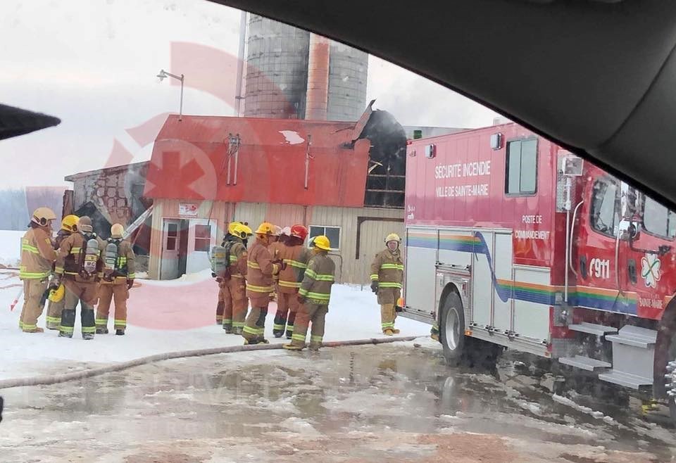 Incendie de bâtiment agricole à Sainte-Marie