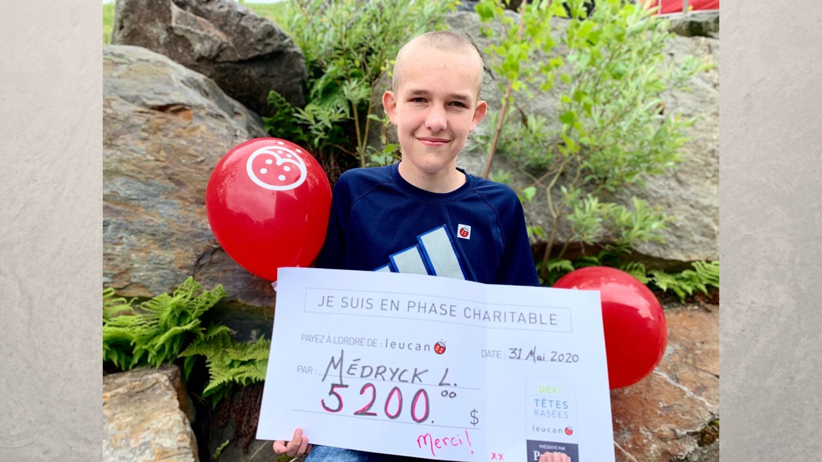 Medryck Lagrange s'est fait raser la tête pour 5 200 $!