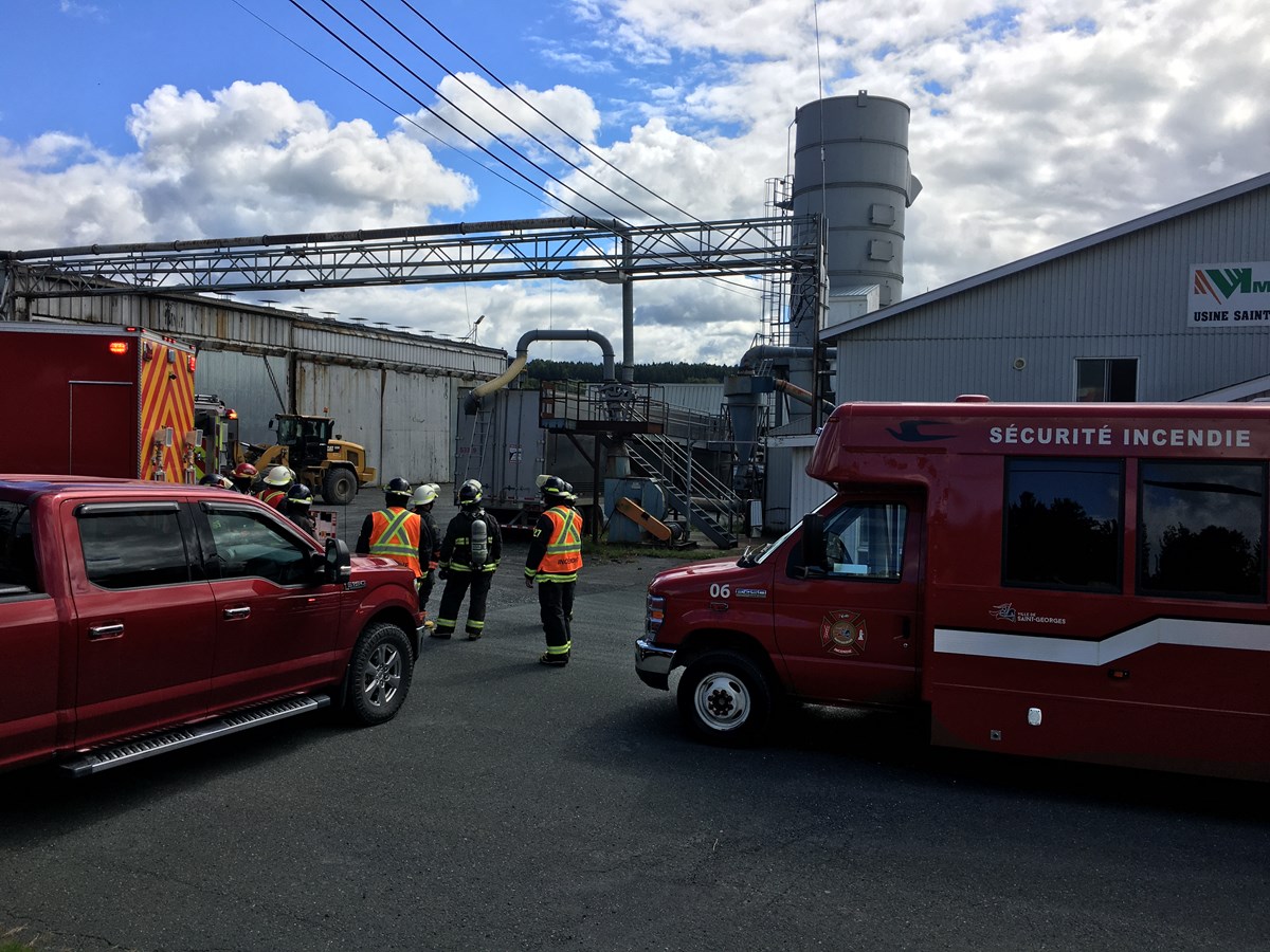 Feu de machinerie chez Produits Matra