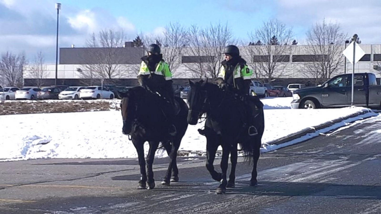 Une escouade équestre en visite à Saint-Georges