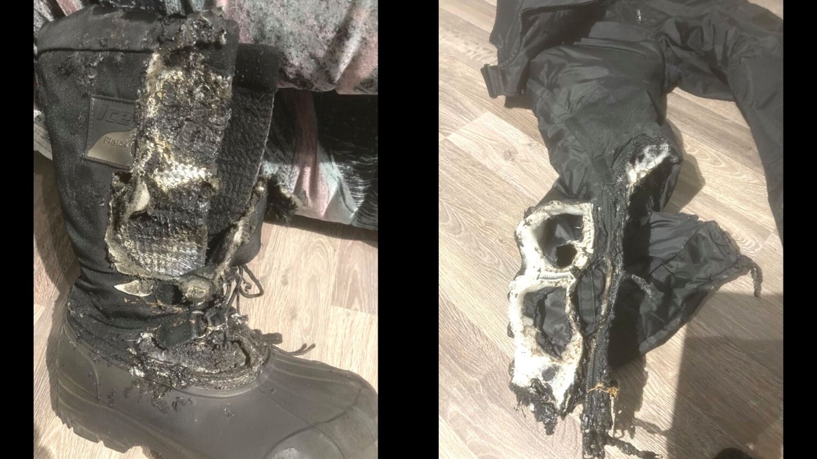 Sa motoneige prend feu pendant une balade