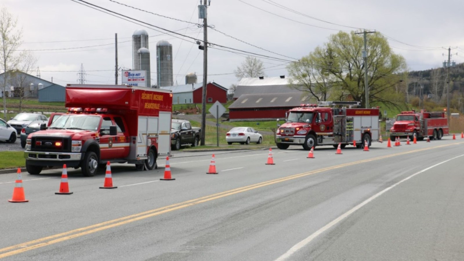 Feu de cheminée dans une résidence à Beauceville