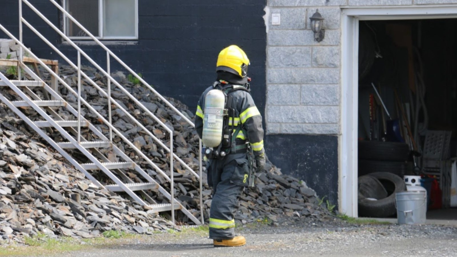 Feu de cheminée dans une résidence à Beauceville
