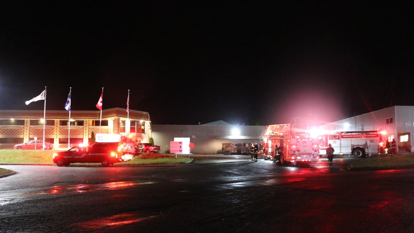 Début d'incendie chez Imprimerie Interglobe dans la nuit