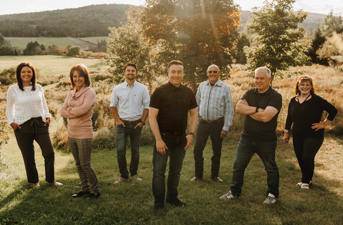 Dans l’ordre habituel, Patricia Bolduc, Nancy Lessard, Francis Fecteau,  Jonathan V. Bolduc, Richard Doyon, Xavier Bouhy et Dany Plante. 
