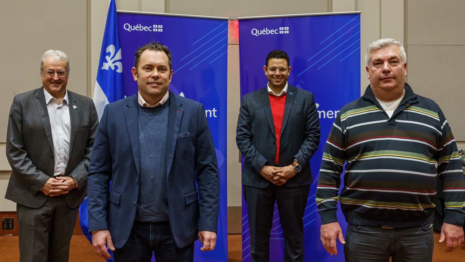 Pierre Dufour, David Fecteau, Samuel Poulin et Christian Carrier