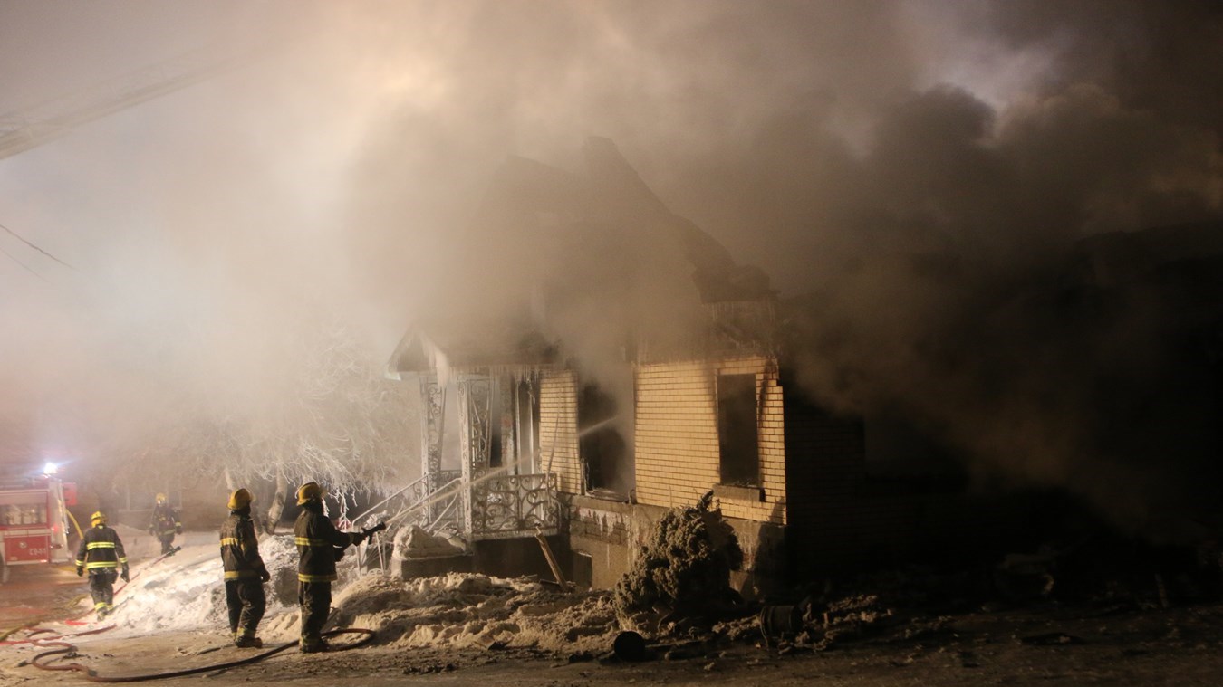 Maison rasée par les flammes à Sainte-Clotilde-de-Beauce