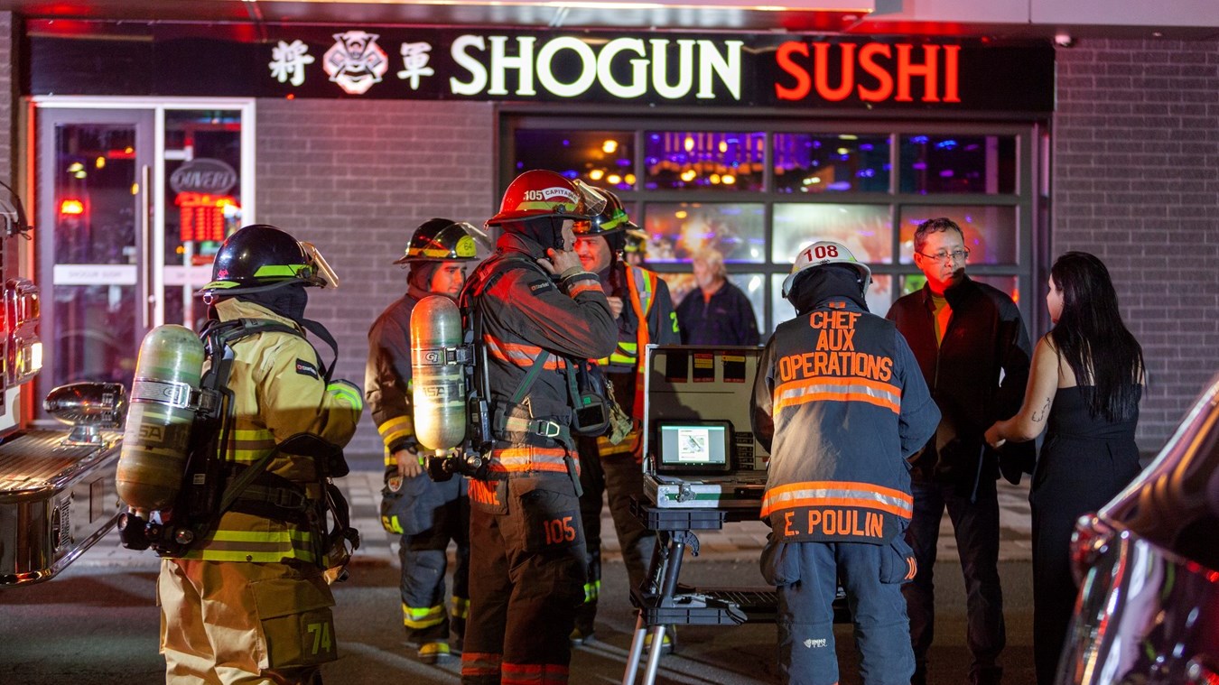 Courte intervention des pompiers au resto Shogun Sushi