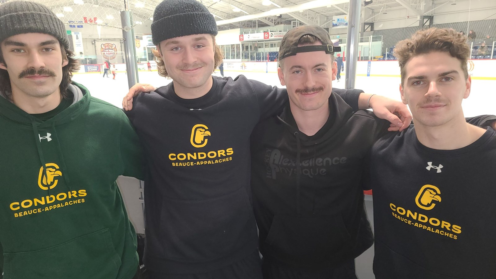Félix-Antoine Gosselin, Charles-Étienne Hébert, William Lepage et Philippe Vézina sont les représentants des Condors pour le mouvement « Movember ». 