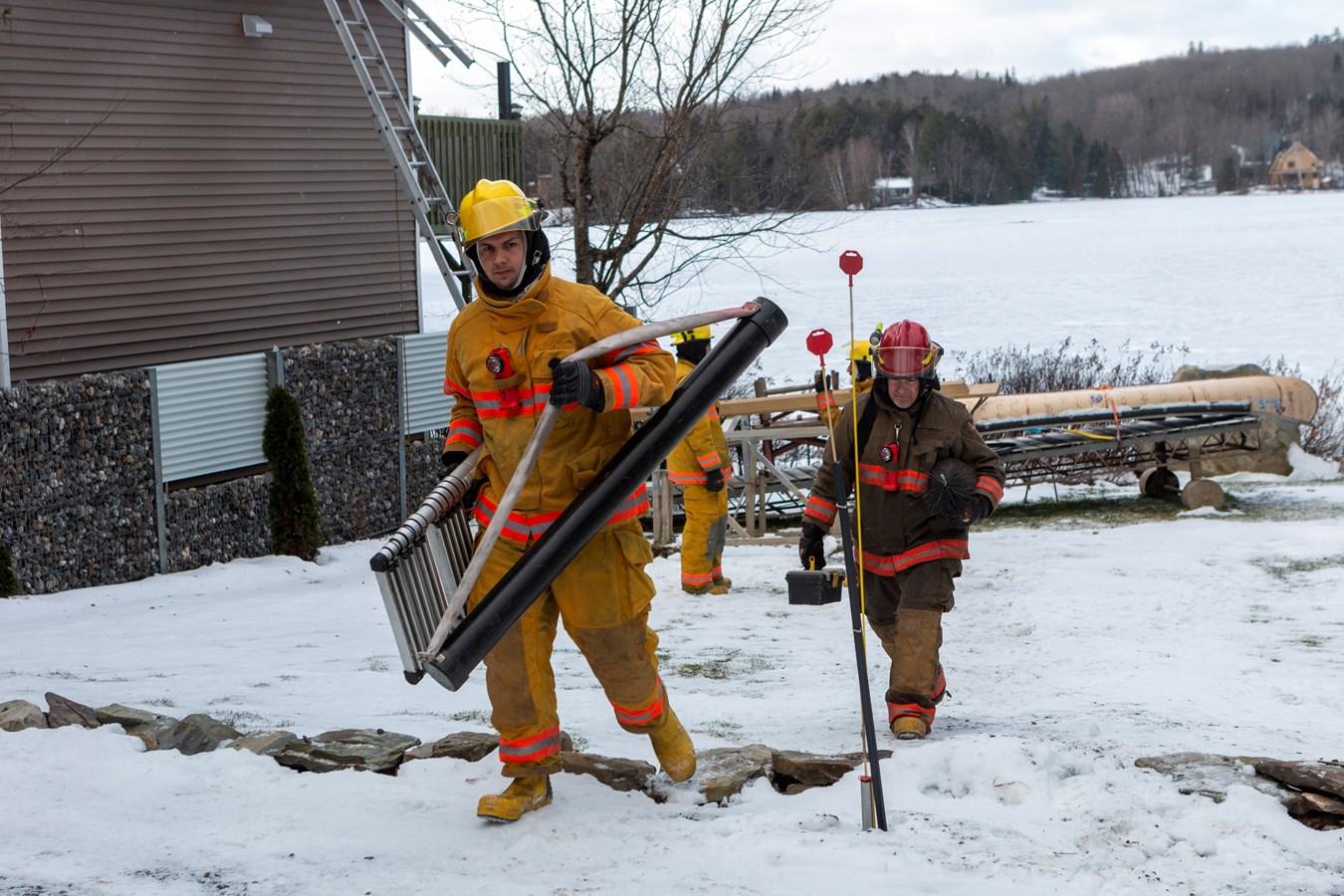 Feu de cheminée à Saint-Benoît-Labre