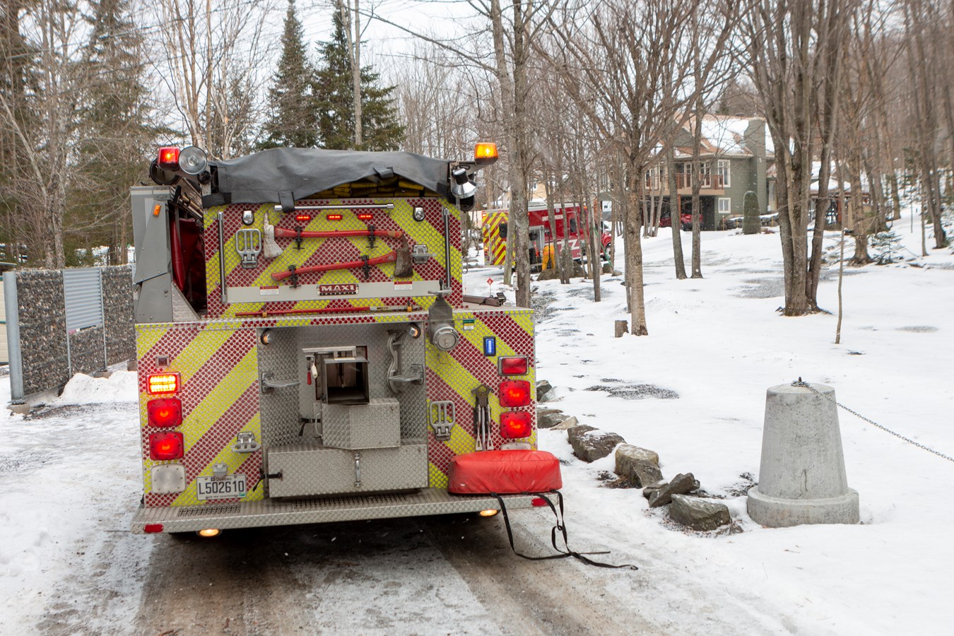 Feu de cheminée à Saint-Benoît-Labre