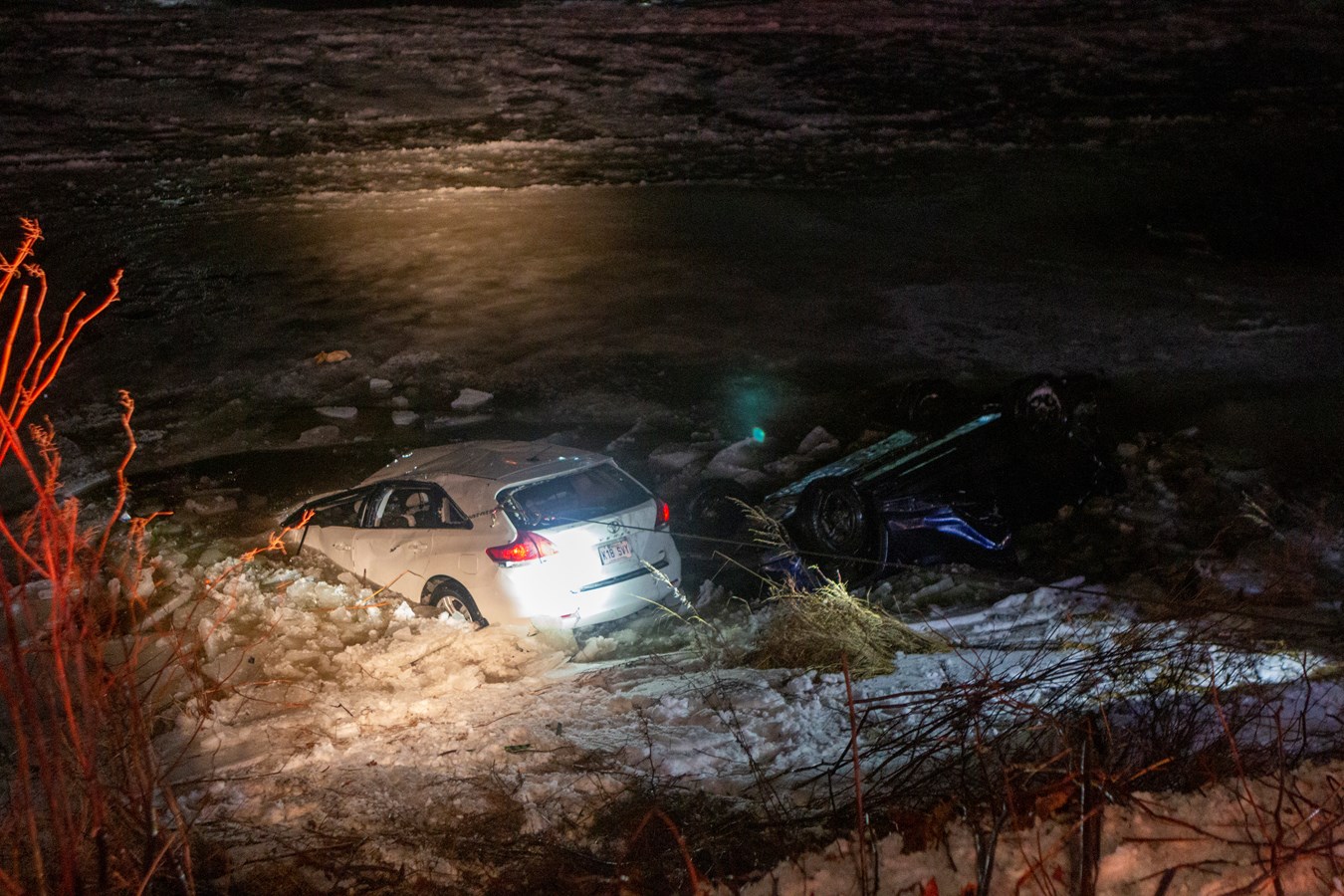 Voitures dans la rivière Chaudière : le conducteur en état d’ébriété