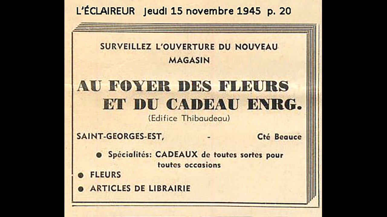 Le foyer des fleurs et du cadeau des soeurs Jacob