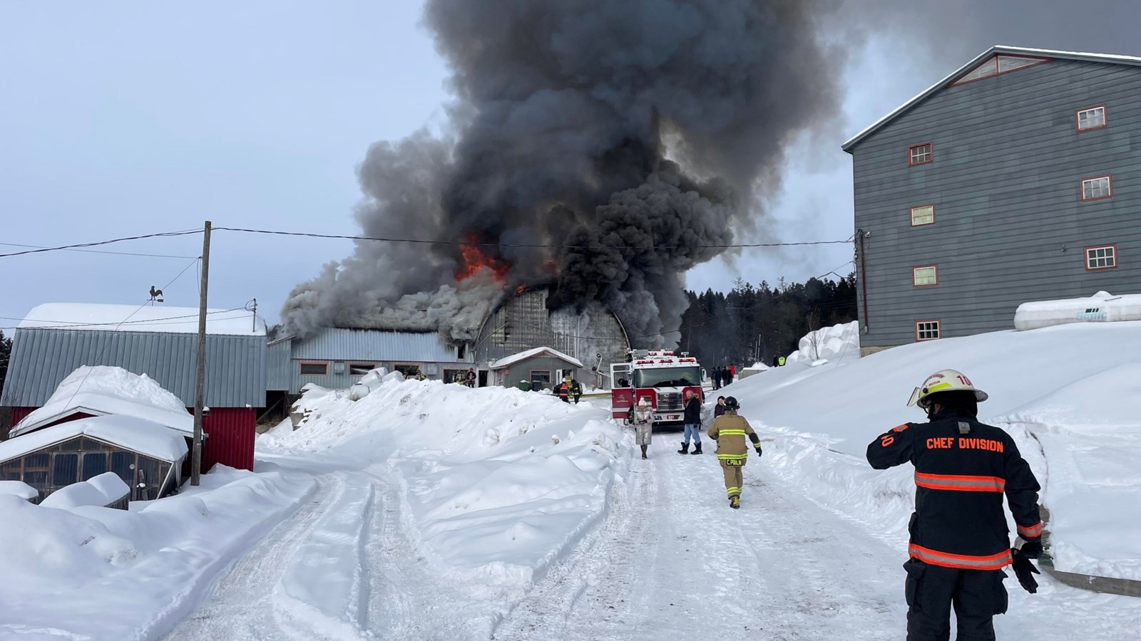 Un bâtiment agricole est ravagé par les flammes à Saint-Georges