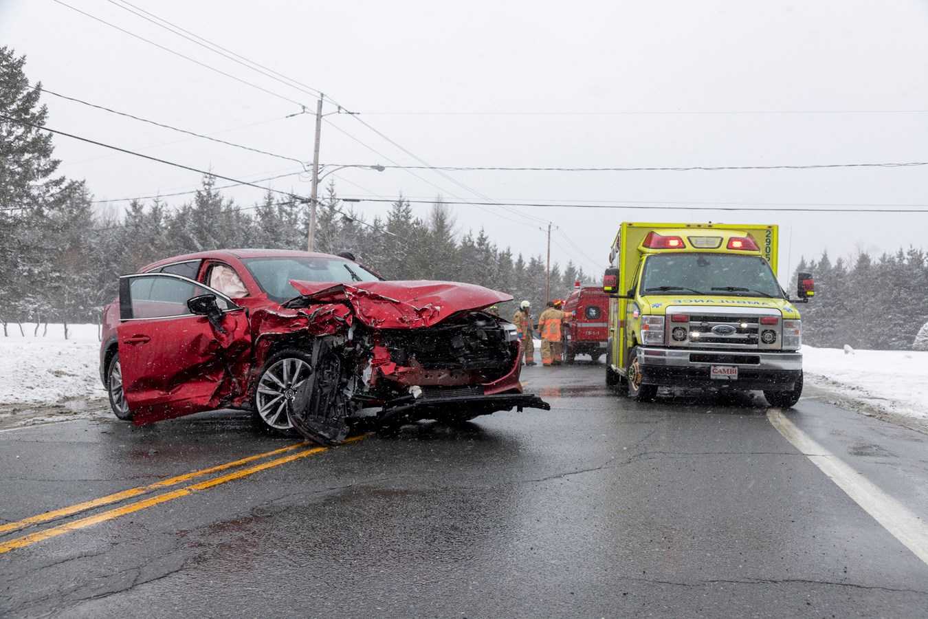 Accident impliquant deux véhicules sur la route 269 à Saint-Martin