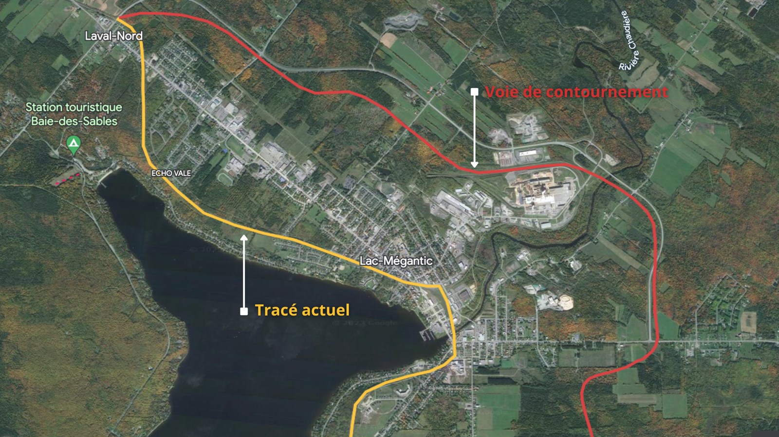 Voie de contournement de Lac-Mégantic: un danger souterrain qui menace la rivière Chaudière