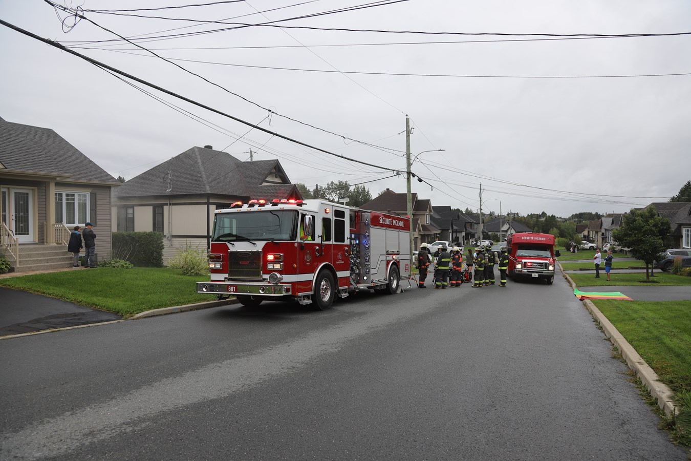 Intervention des pompiers de Saint-Georges sur la 129e rue