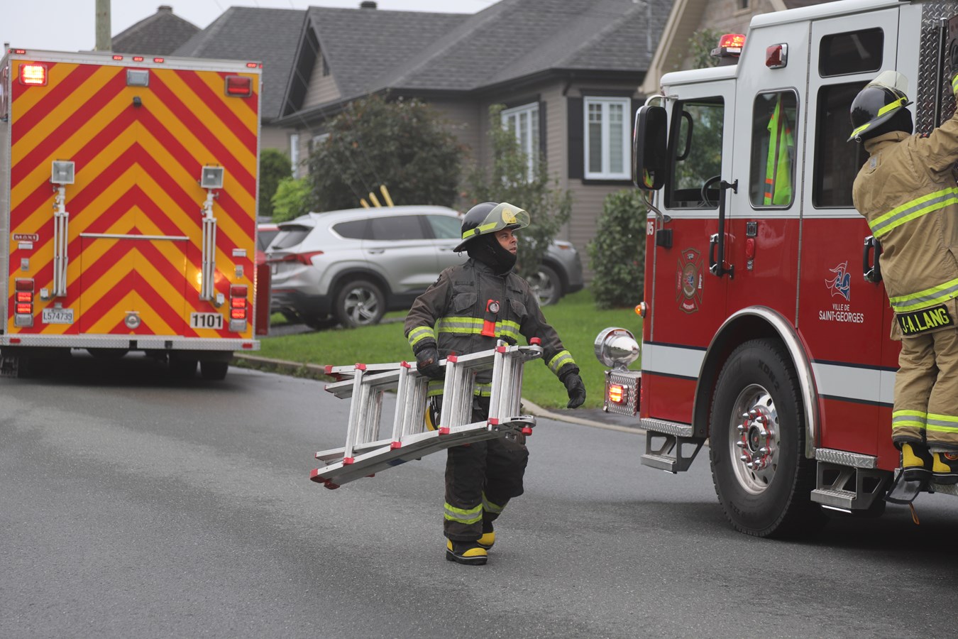 Intervention des pompiers de Saint-Georges sur la 129e rue
