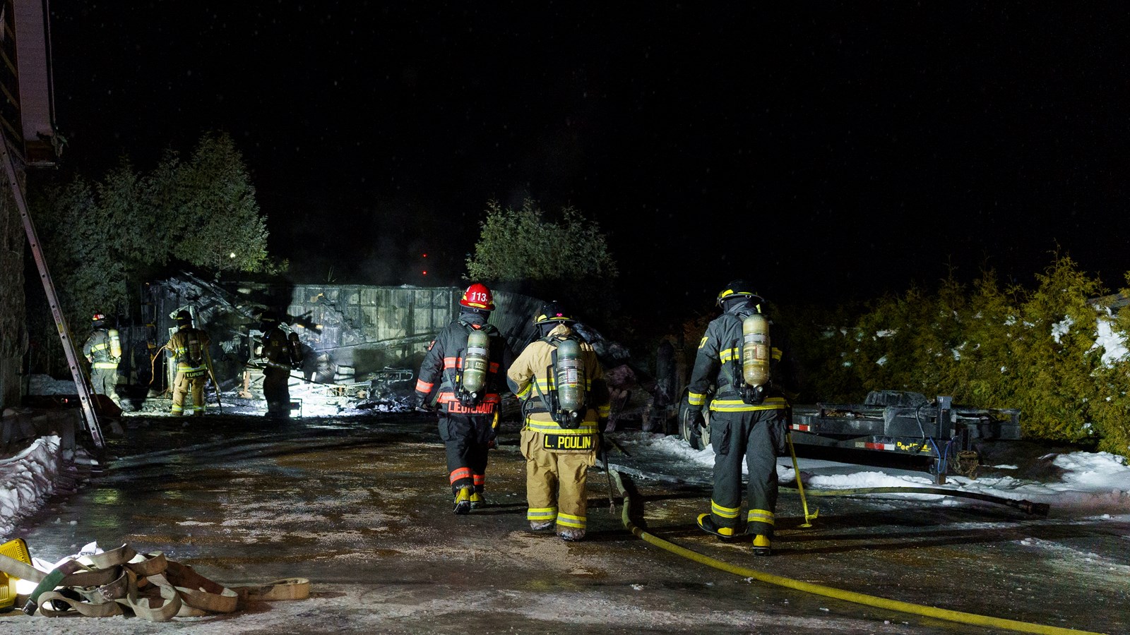 Un garage résidentiel ravagé par les flammes à Notre-Dame-des-Pins