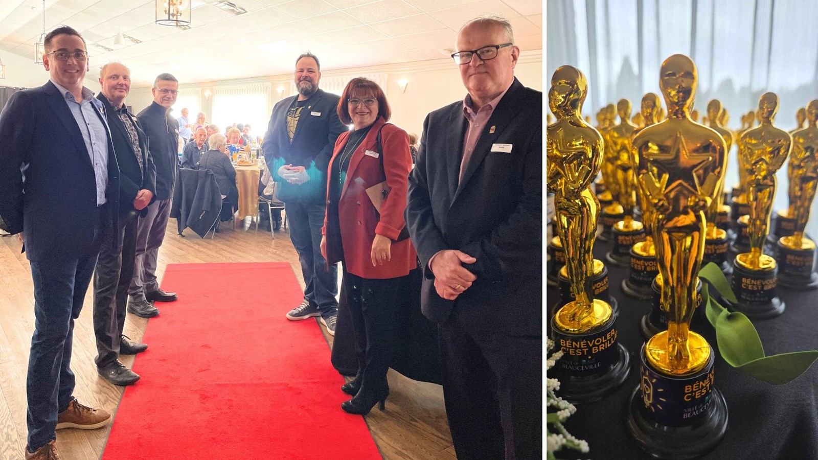 Les membres du conseil municipal ont accueilli les bénévoles sur le tapis rouge, après quoi, chacun a reçu un «Oscar» de remerciements.