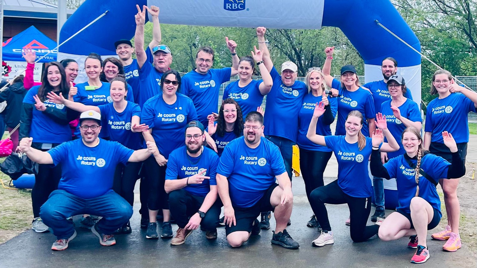 Les bénévoles du Rotary de Saint-Georges lors de la course