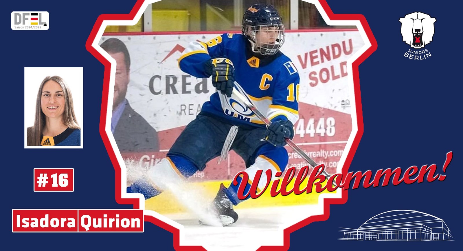La Beauceronne a signé un contrat d'une saison avec le club Frauen Eisbären Juniors de Berlin.