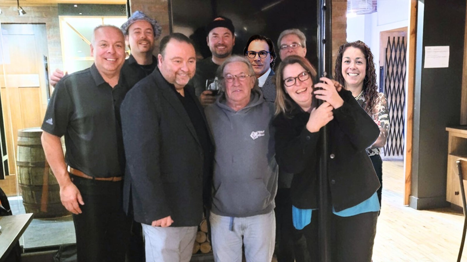 Les membres du comité organisateur, de gauche à droite, Jean-Pierre Binet, Samuel Pépin, Martin Giguère, Andrew Doyon, Jacques Gagné, Jérôme Paradis, Marc Falardeau, Annie Bellavance, et Kim Proteau, présidente d’honneur de la soirée.