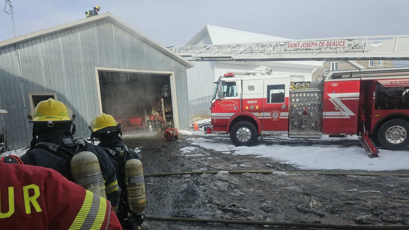 Incendie dans un garage à Saint-Joseph-des-Érables